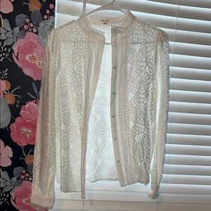 Ultra Pink Delicate White Lace Top